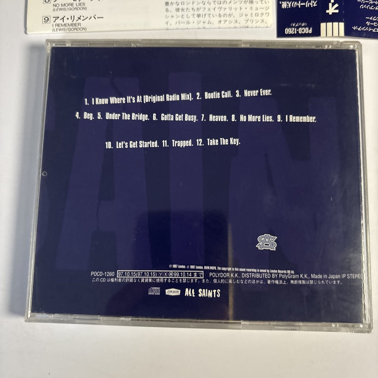 All Saints – All Saints (CD, 1997) pocd-1260 Japan obi