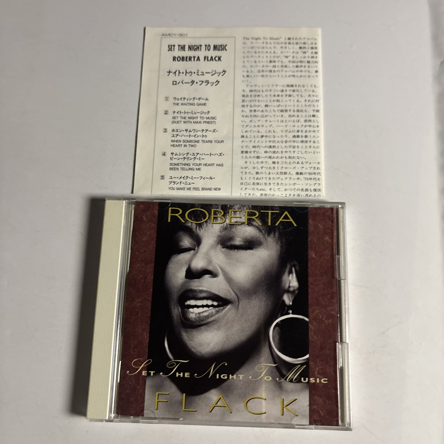 Roberta Flack – Set The Night To Music (CD, 1991) amcy-301 Japan