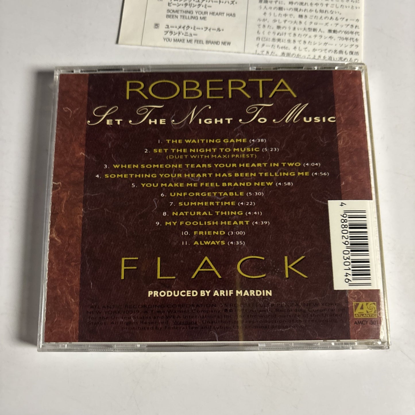 Roberta Flack – Set The Night To Music (CD, 1991) amcy-301 Japan