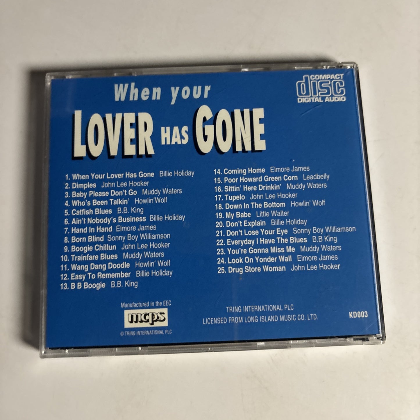Various – When Your Lover Has Gone (25 Blues & Soul Hits) CD KD003