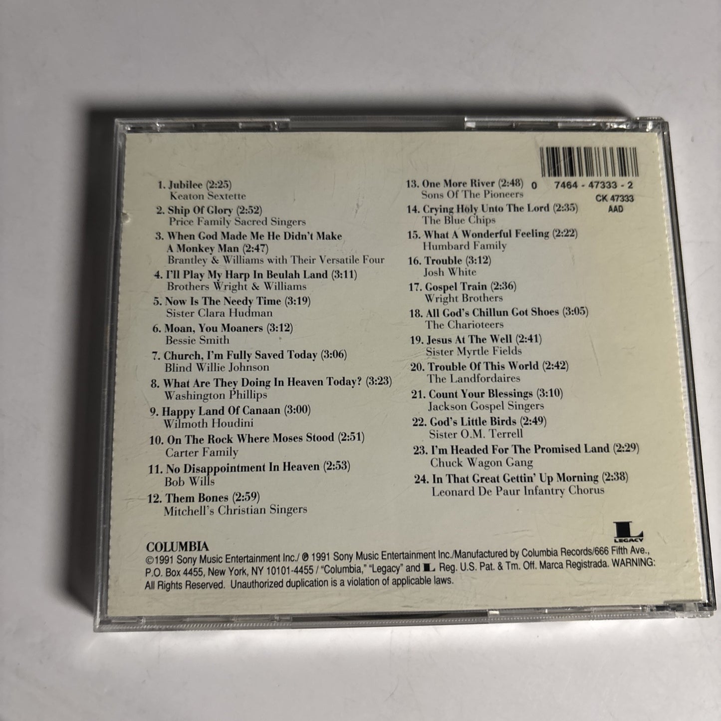 The Gospel Tradition: The Roots And The Branches, Vol.1 (CD, 1991) CK 47333