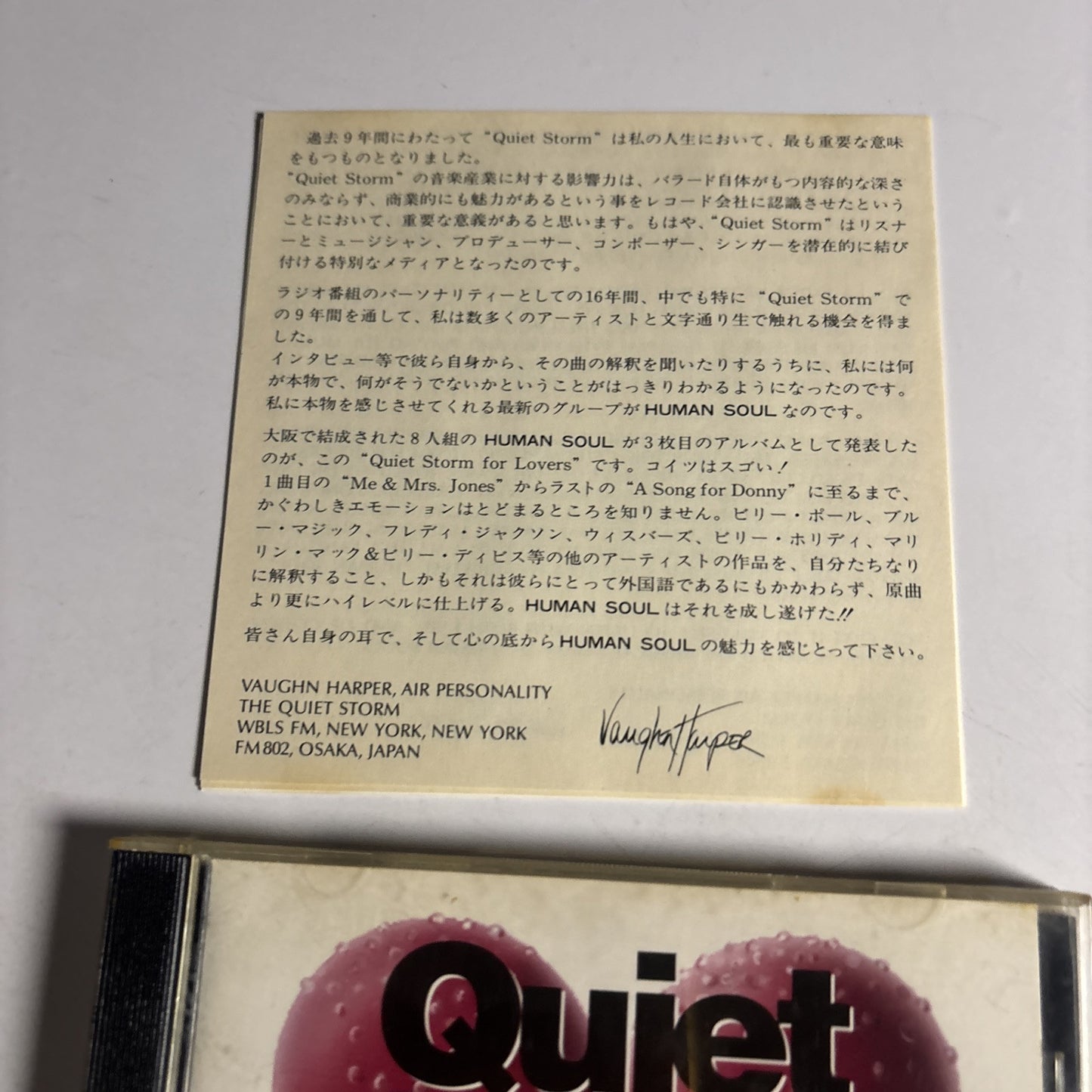 Human Soul – Sings Quiet Storm For Lovers (CD, 1992) GC-4 Japan