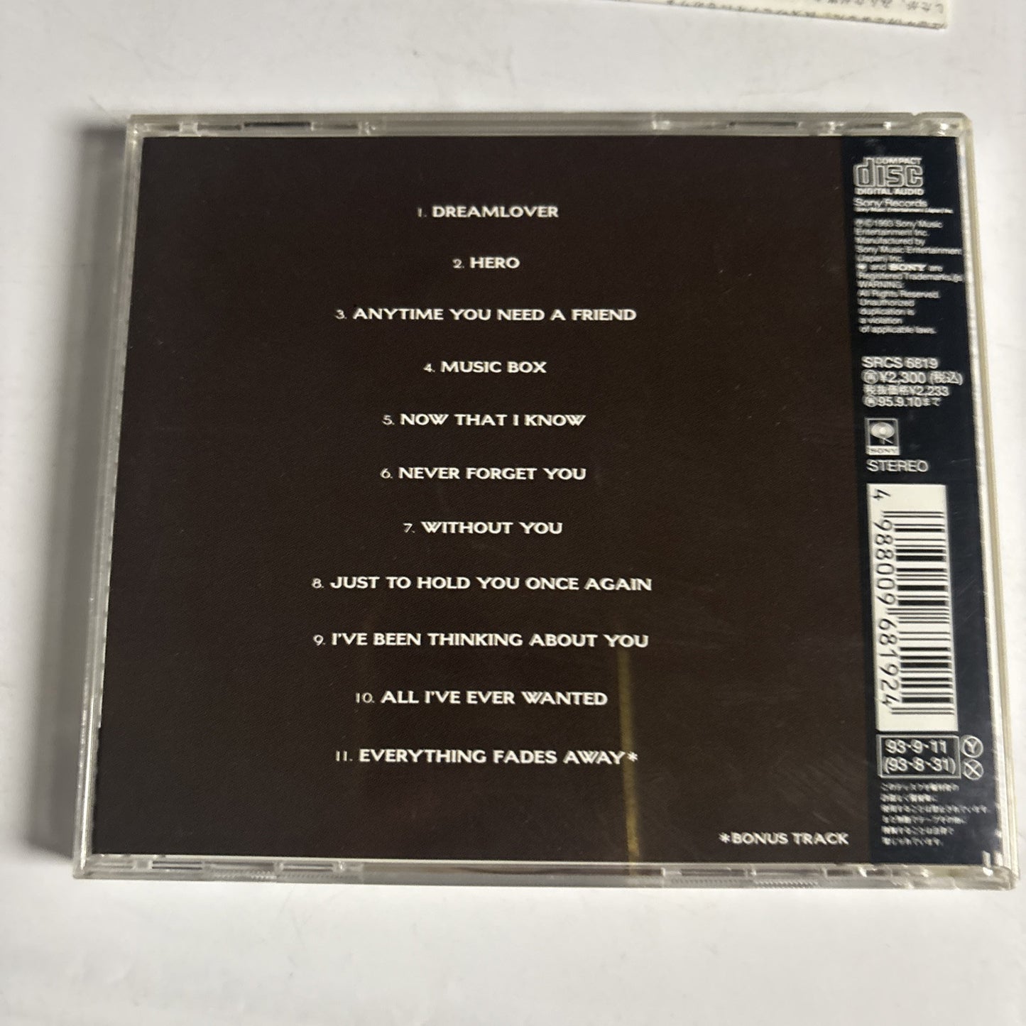 Mariah Carey – Music Box (CD, 1993) srcs-6819 Japan