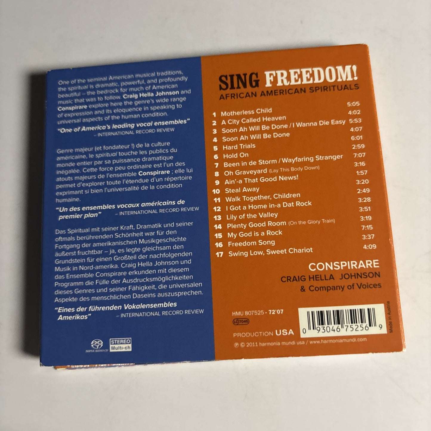 Conspirare – Sing Freedom! African American Spirituals (CD, SACD, 2011)