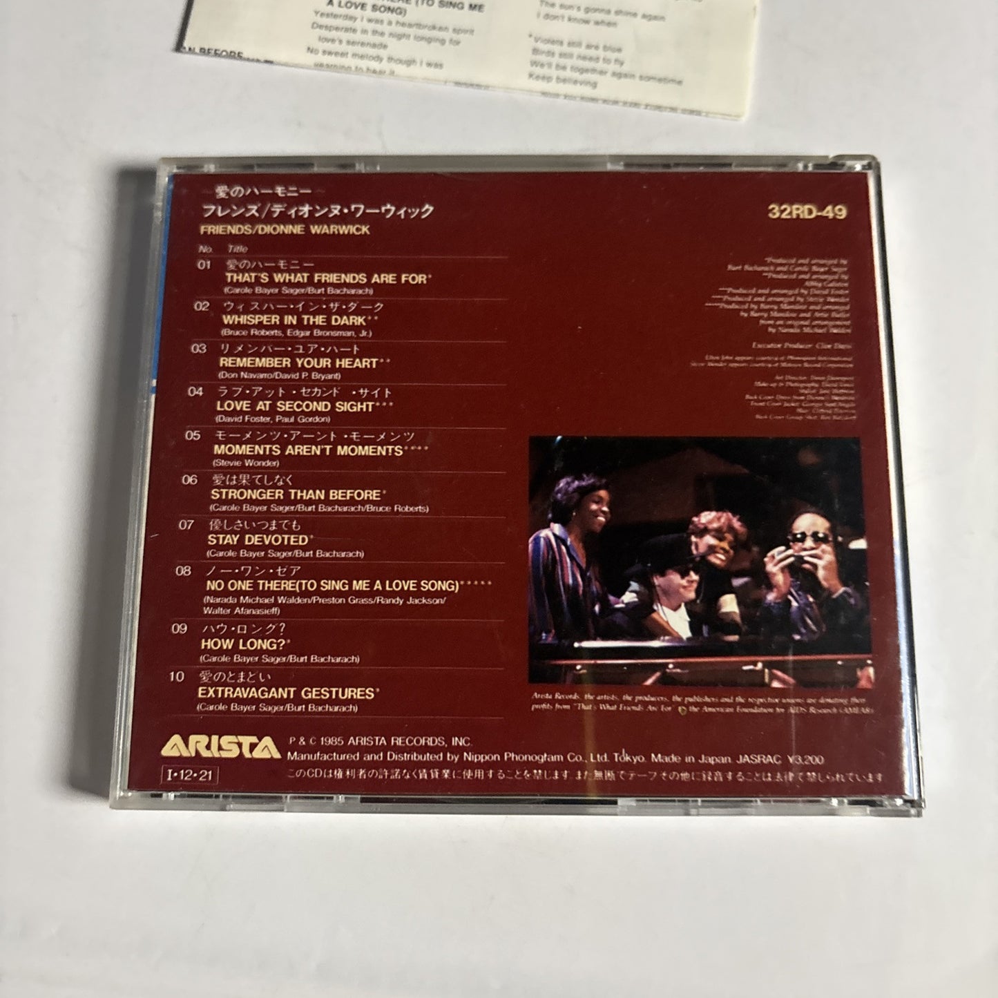 Dionne Warwick – Friends (CD, 1985) 32rd-49 Japan