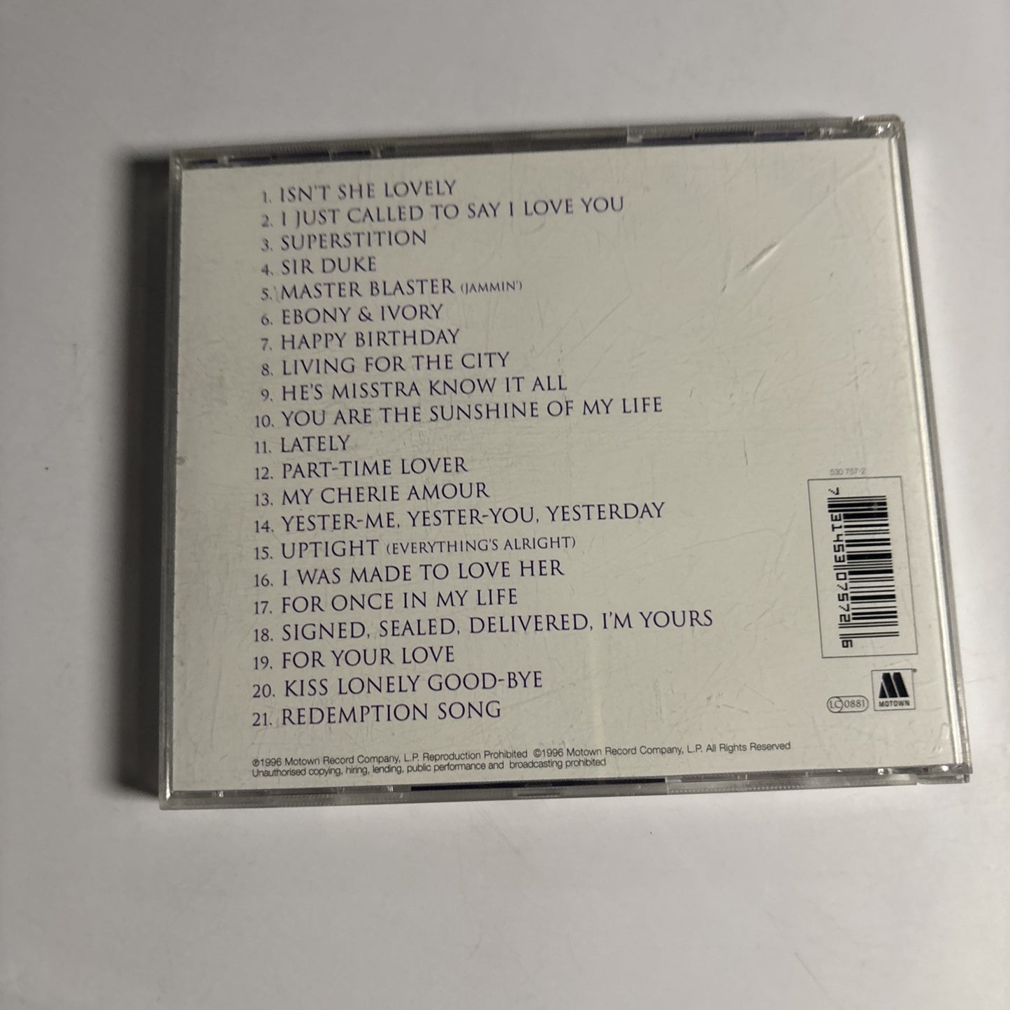 Stevie Wonder – Song Review (A Greatest Hits Collection) (CD, 1996) 530 757-2