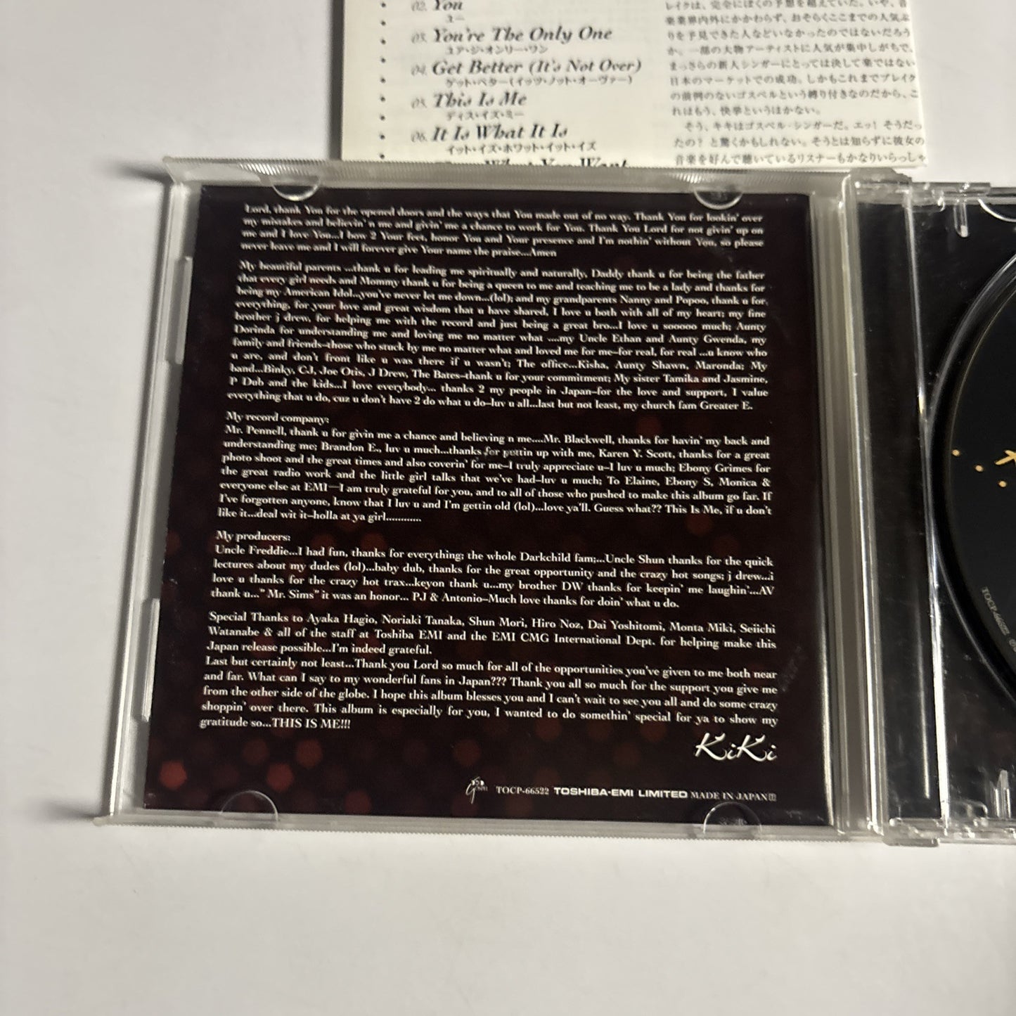 Kierra Kiki Sheard – This Is Me (CD, 2006) tocp-66522 Japan