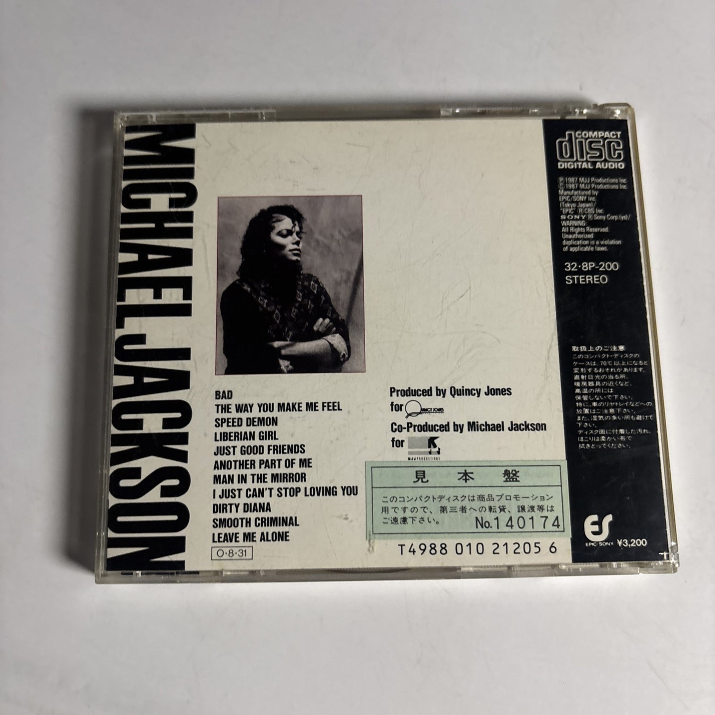 Michael Jackson – Bad (CD, 1987) 32-8p-200 Japan PROMO