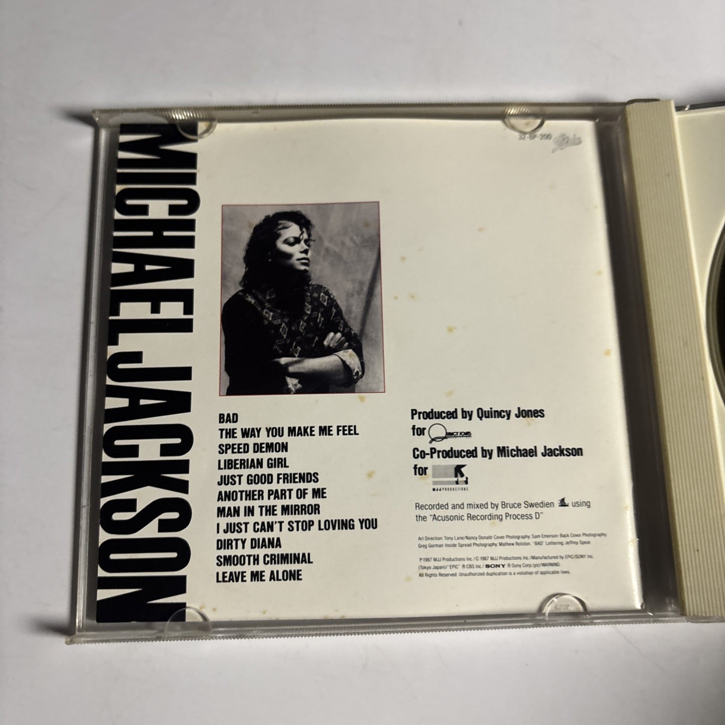 Michael Jackson – Bad (CD, 1987) 32-8p-200 Japan PROMO