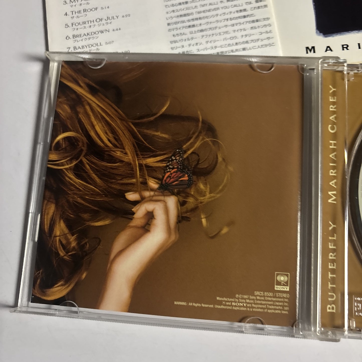 Mariah Carey – Butterfly (CD, 1997) srcs-8500 Promo, Japan Bonus Track