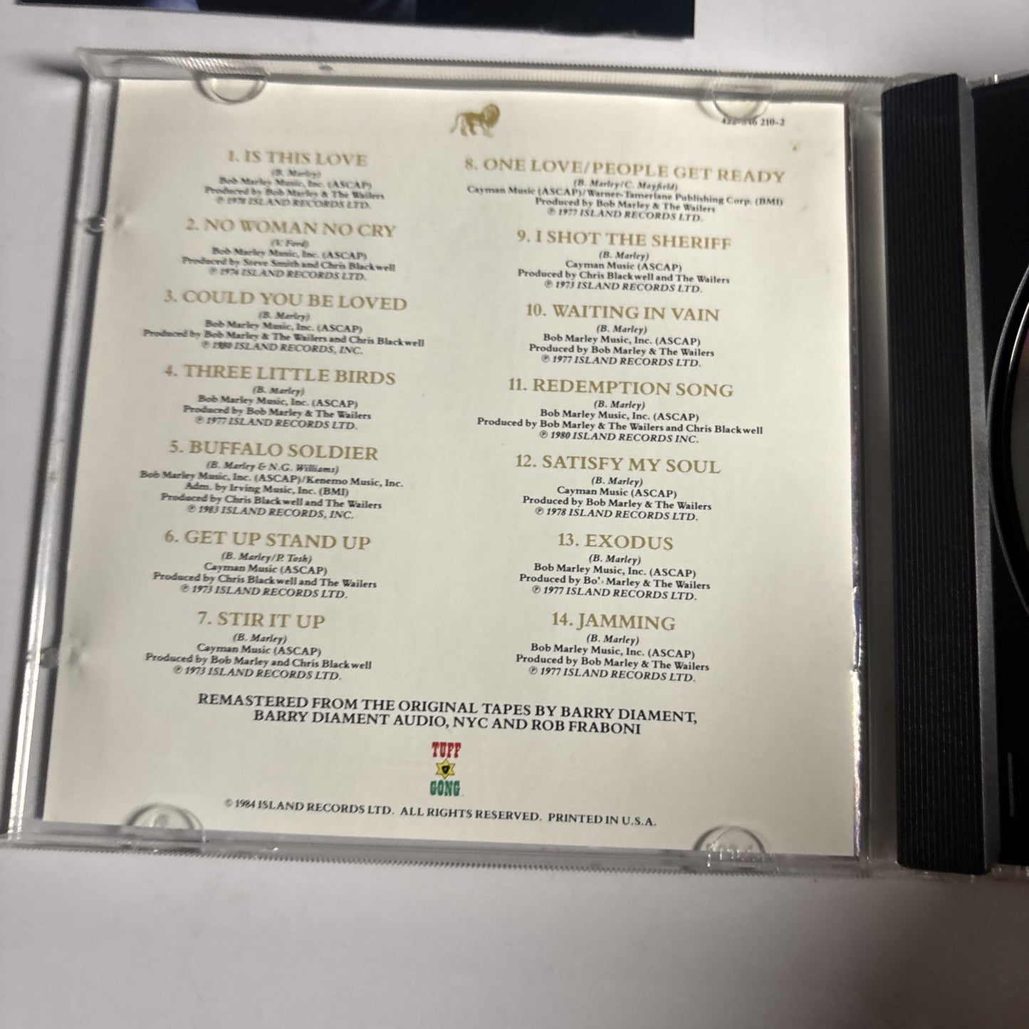 Bob Marley & The Wailers – Legend: The Best Of Bob Marley & The Wailers CD 1984