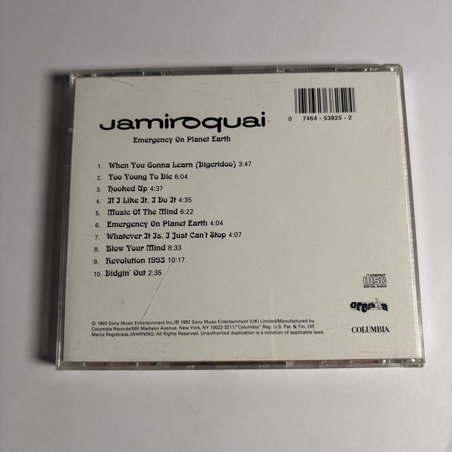 Jamiroquai – Emergency On Planet Earth (CD, 1993) CK 53825