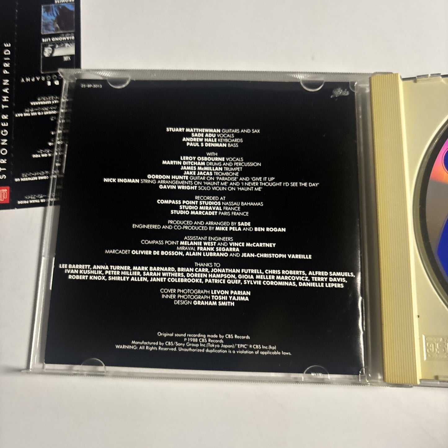 Sade – Stronger Than Pride (CD, 1998) 25-8p-5015 Japan obi