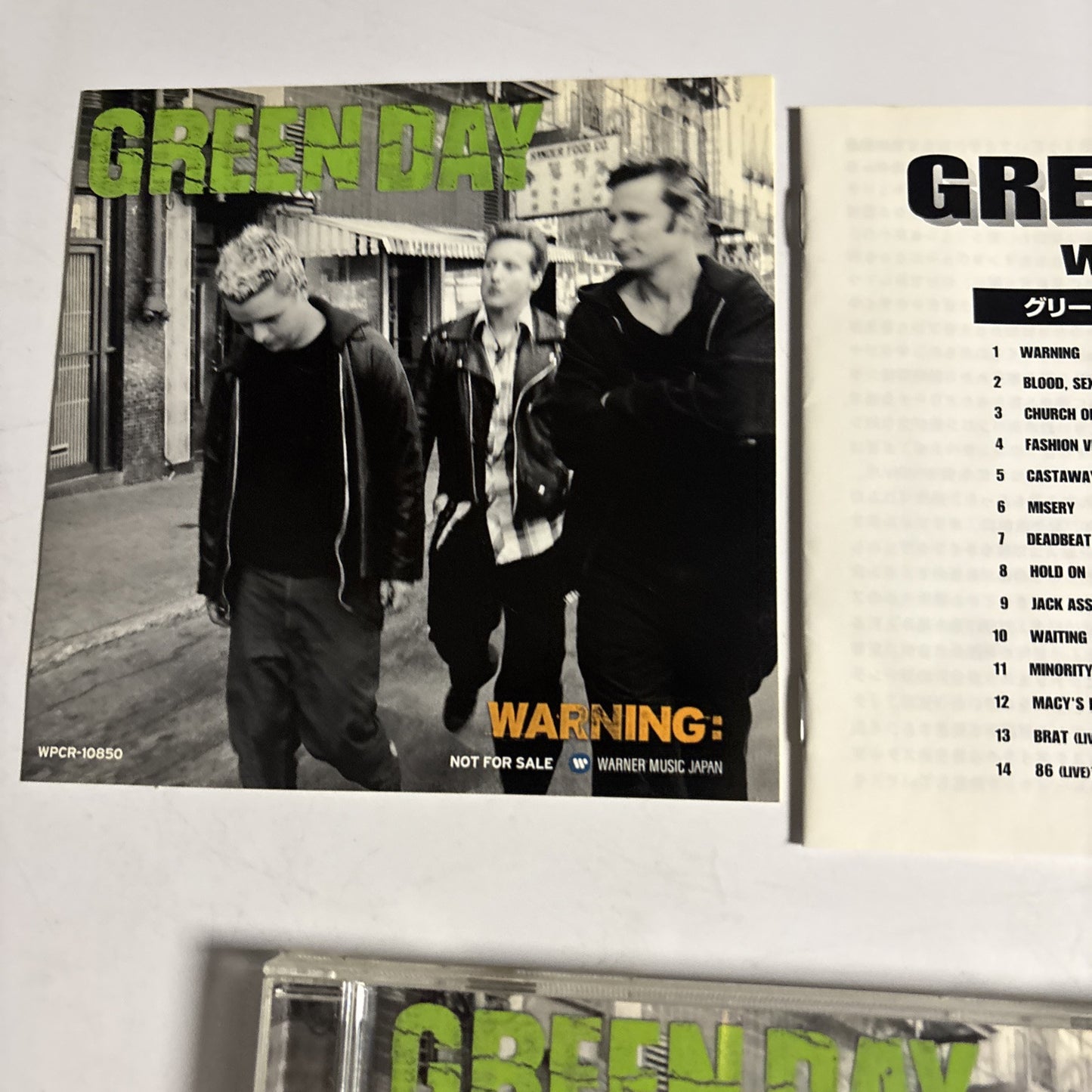 Green Day – Warning:  (CD, 2000) Japan Bonus Track, Sticker WPCR-10850