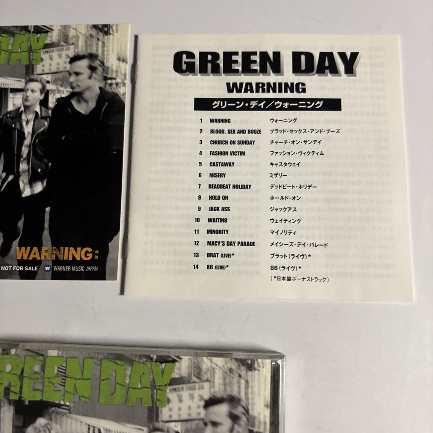 Green Day – Warning:  (CD, 2000) Japan Bonus Track, Sticker WPCR-10850
