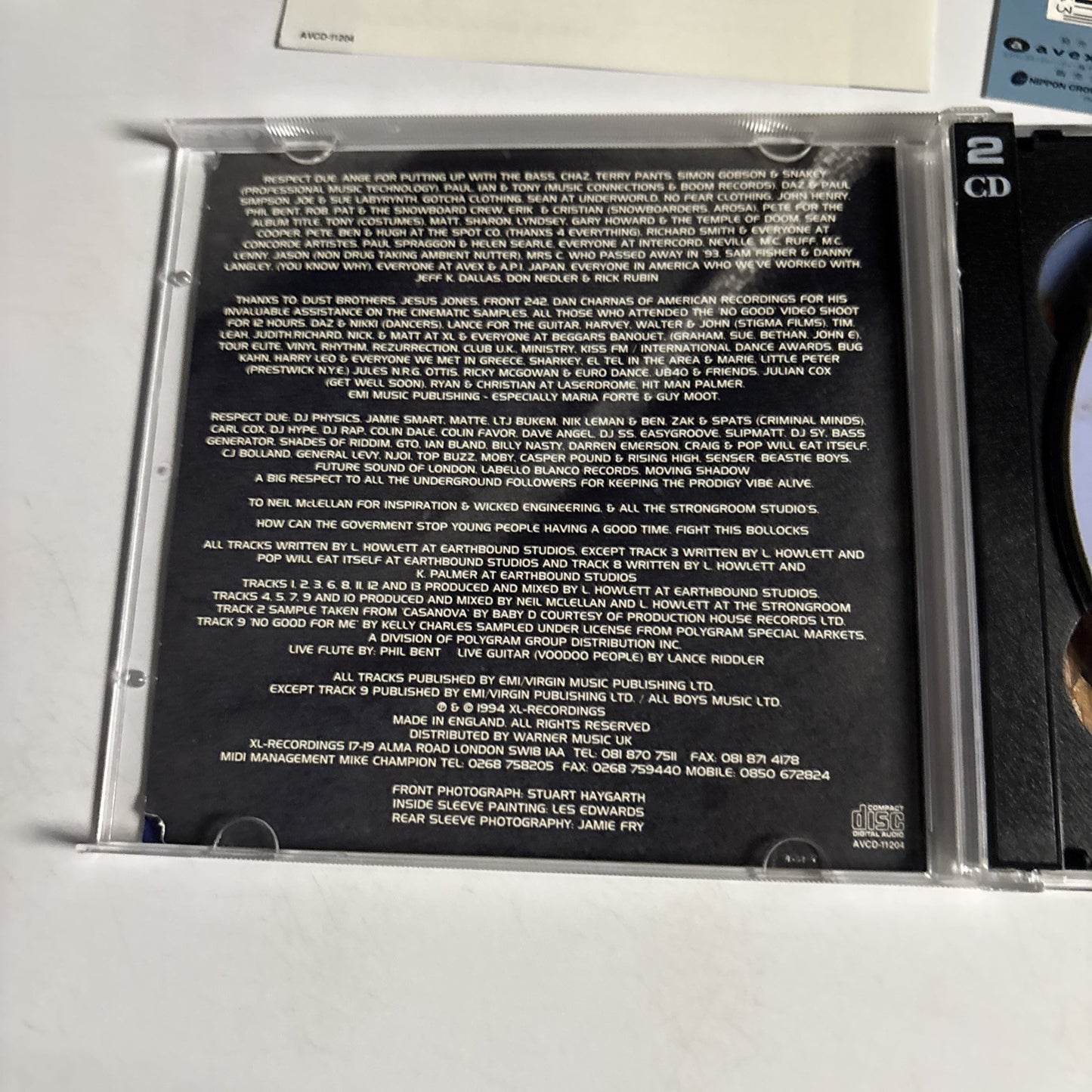 The Prodigy – Music For The Jilted Generation (CD, 1994, 2-Disc) Japan Bonus obi