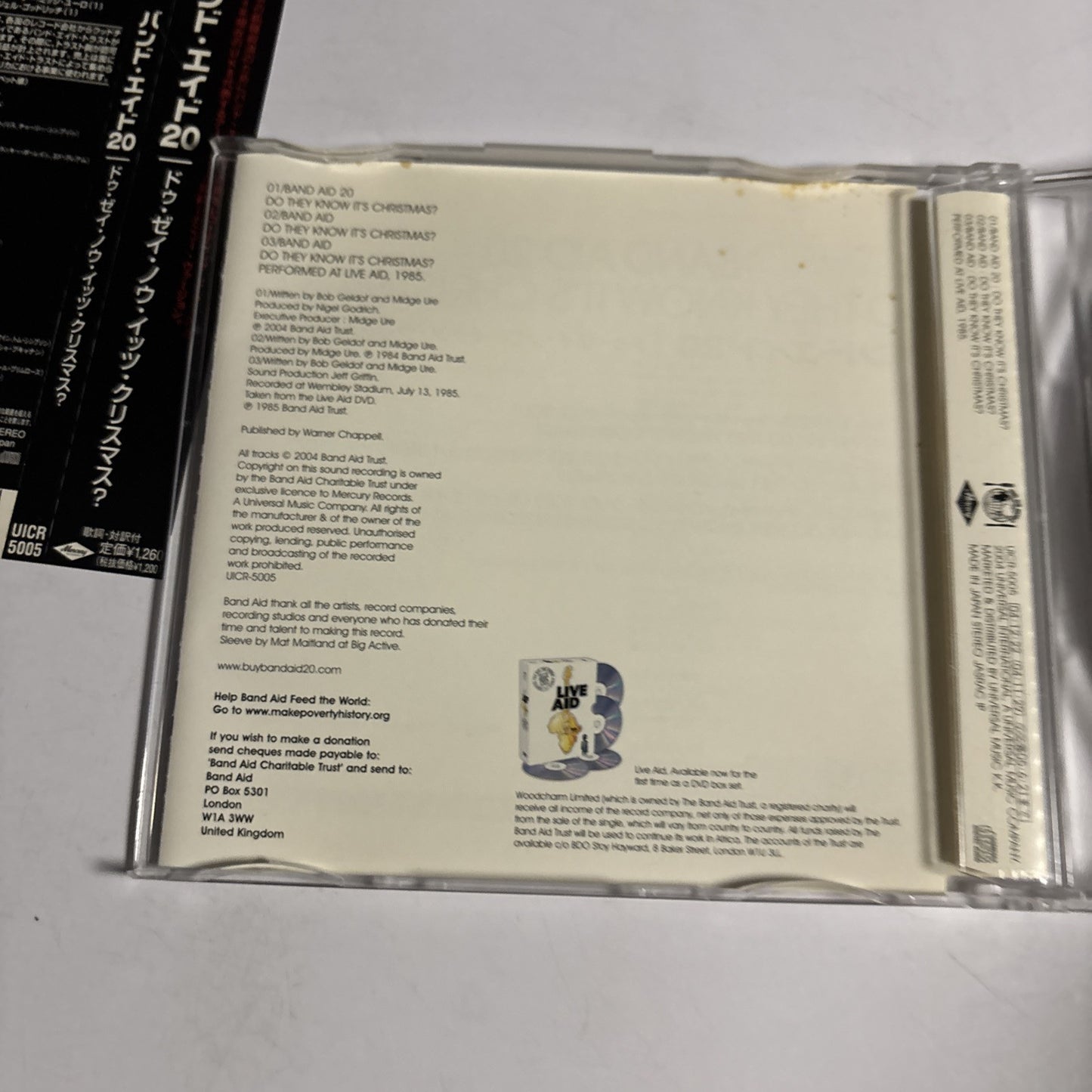 Band Aid 20 – Do They Know It's Christmas? (CD, 2004) Japan obi UICR-5005