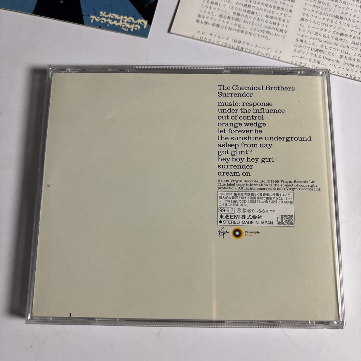 The Chemical Brothers – Surrender (CD, 1999) Japan Sticker VJCP-68137