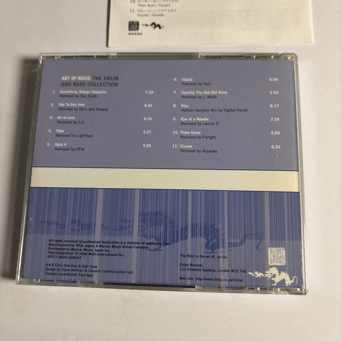 Art Of Noise – The Drum And Bass Collection (CD, 1996) Japan WPCR-944