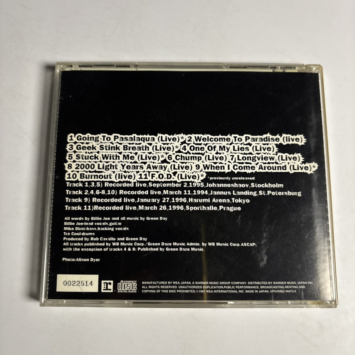 Green Day – Foot In Mouth (CD, 1997) Japan Numbered Limited Edition WPCR-1110