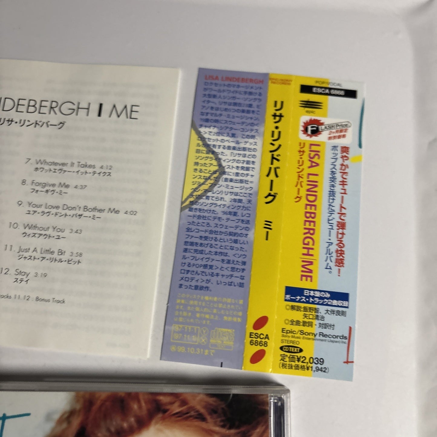 Lisa Lindebergh – Me (CD, 1997) Japan Bonus Track Obi ESCA 6868