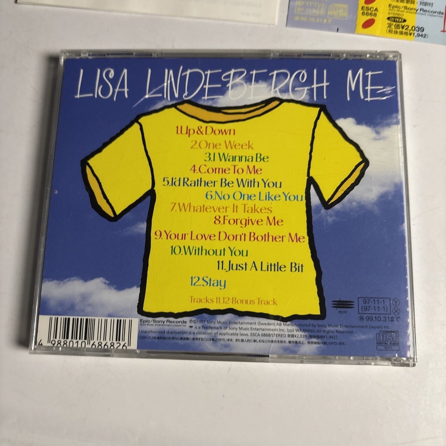 Lisa Lindebergh – Me (CD, 1997) Japan Bonus Track Obi ESCA 6868