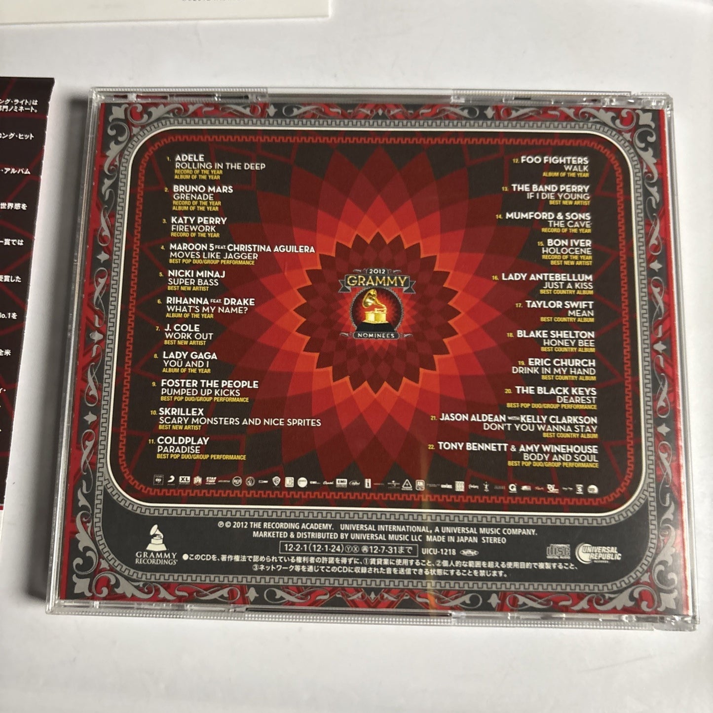 Various – 2012 Grammy Nominees (CD, 2012) Japan obi UICU-1218