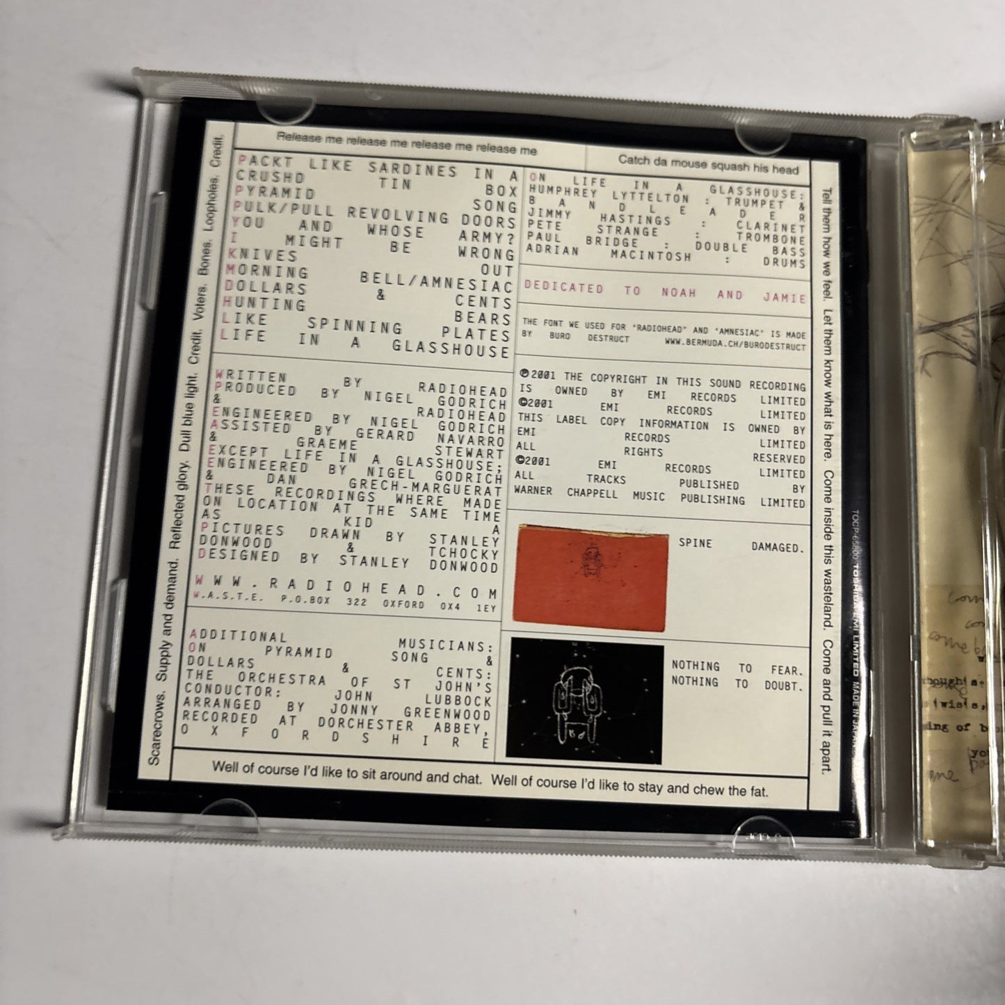 Radiohead – Amnesiac  (CD, 2001) Japan TOCP-65800