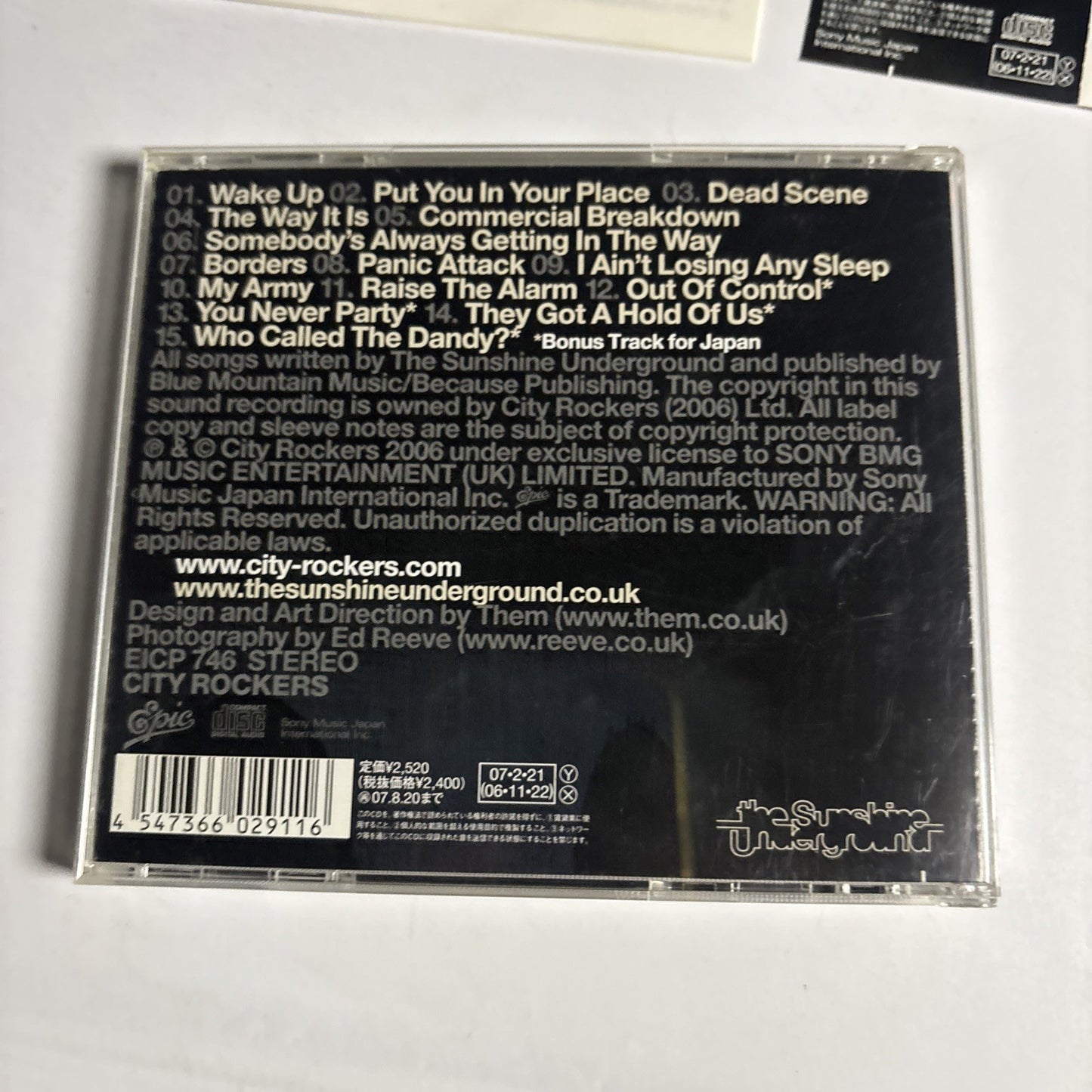 The Sunshine Underground – Raise The Alarm (CD, 2006) Japan Bonus Track Obi