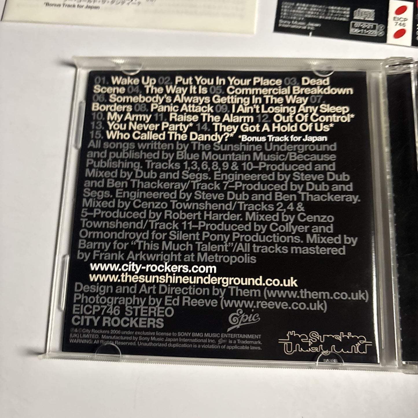 The Sunshine Underground – Raise The Alarm (CD, 2006) Japan Bonus Track Obi