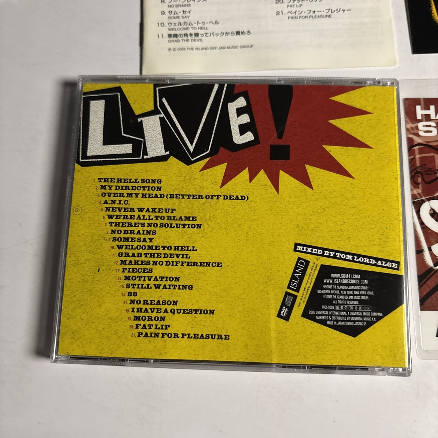 Sum 41 – Happy Live Surprise (CD + DVD, 2005) Japan Sticker UICL-9028