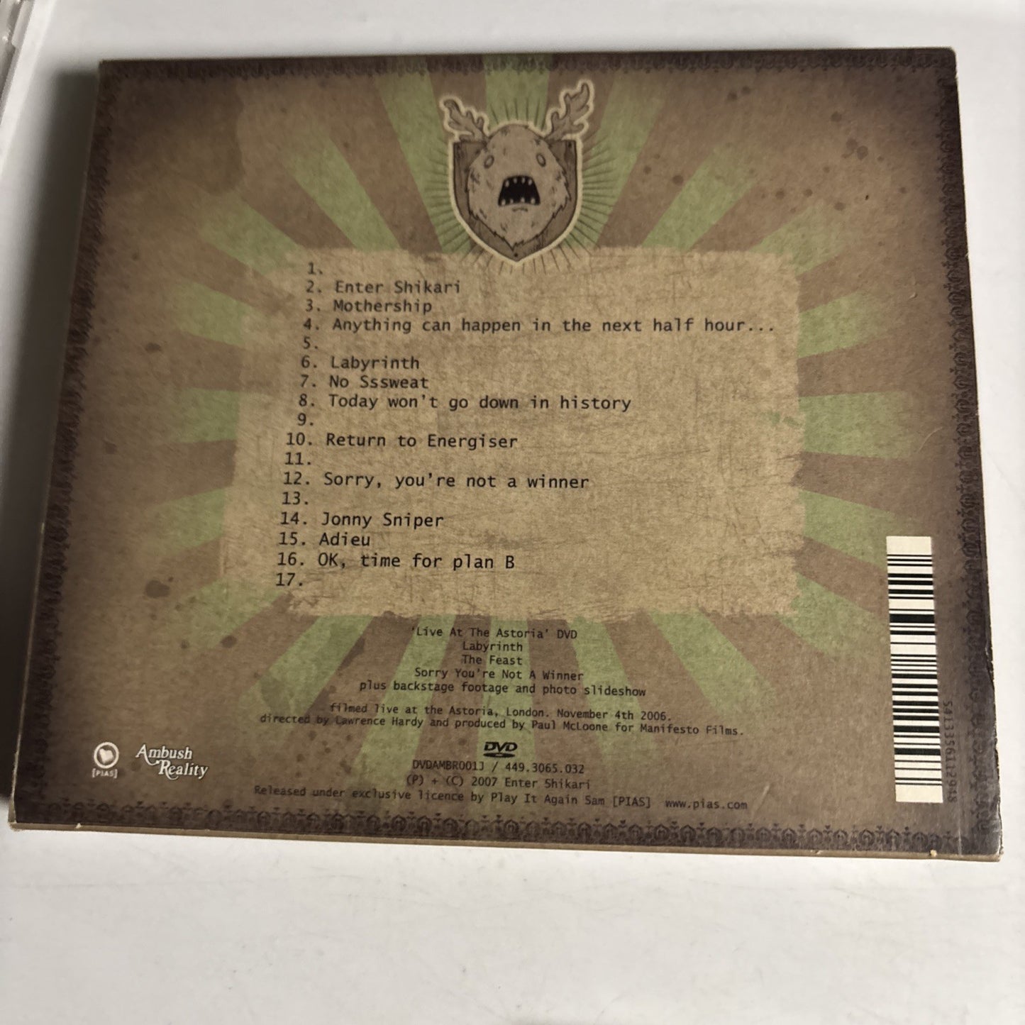 Enter Shikari – Take To The Skies (CD + DVD, 2007) Japan Obi DVDAMBR001J