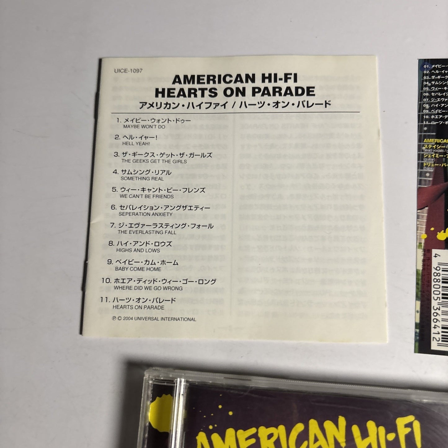 American Hi-Fi – Hearts On Parade (CD, 2004) Japan obi UICE-1097