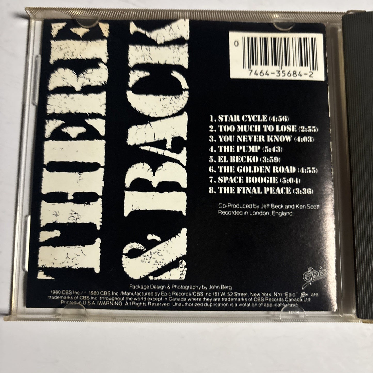 Jeff Beck – There And Back (CD, 1986)  US EK 35684