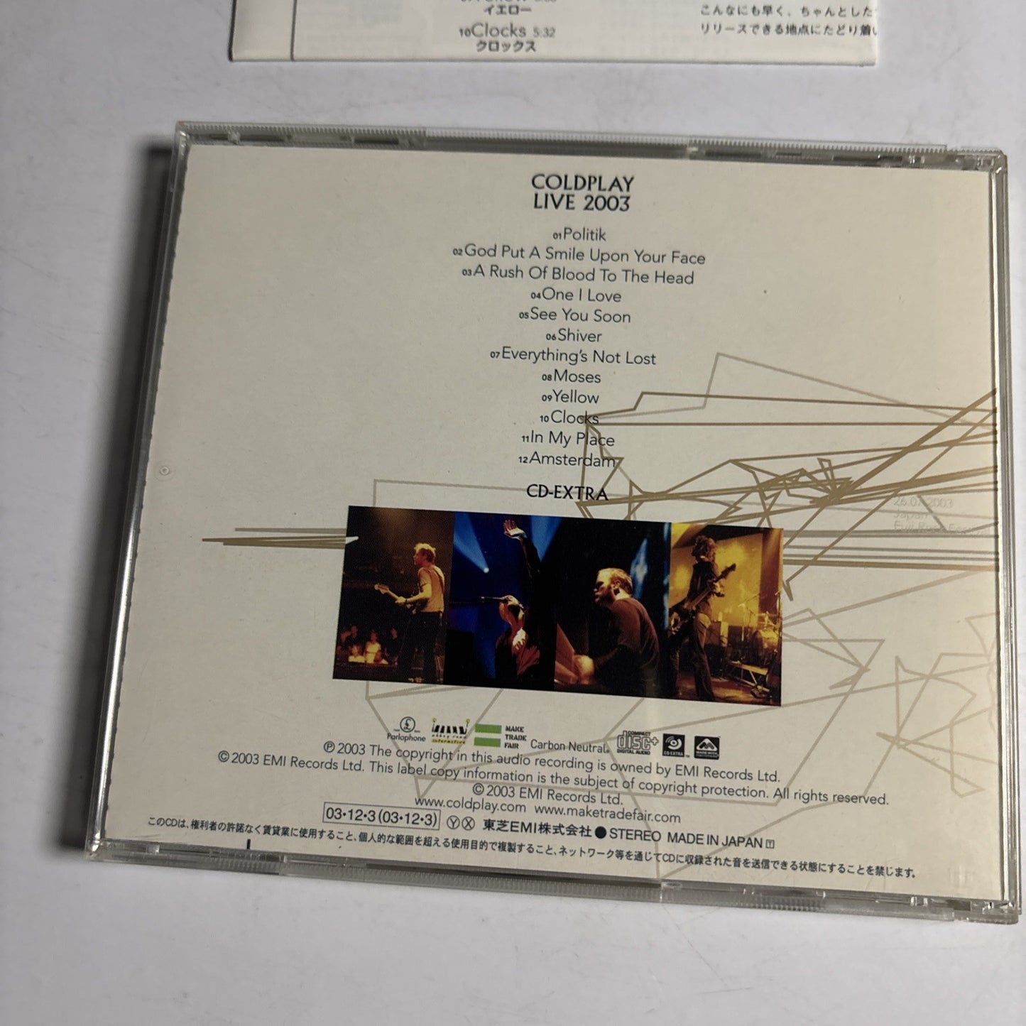 Coldplay – Live 2003 (CD, 2003) Japan TOCP-66270