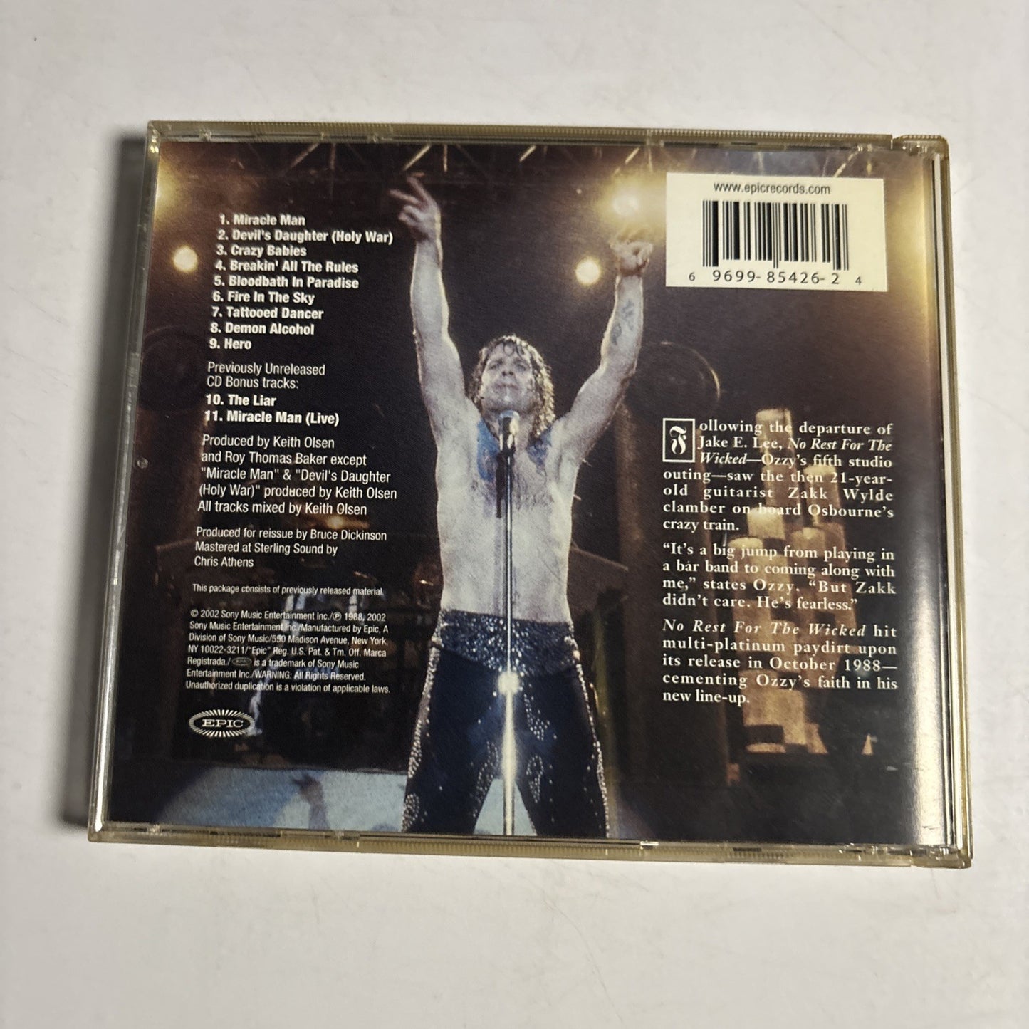 Ozzy Osbourne – No Rest For The Wicked (CD, 2002) US EK 85426