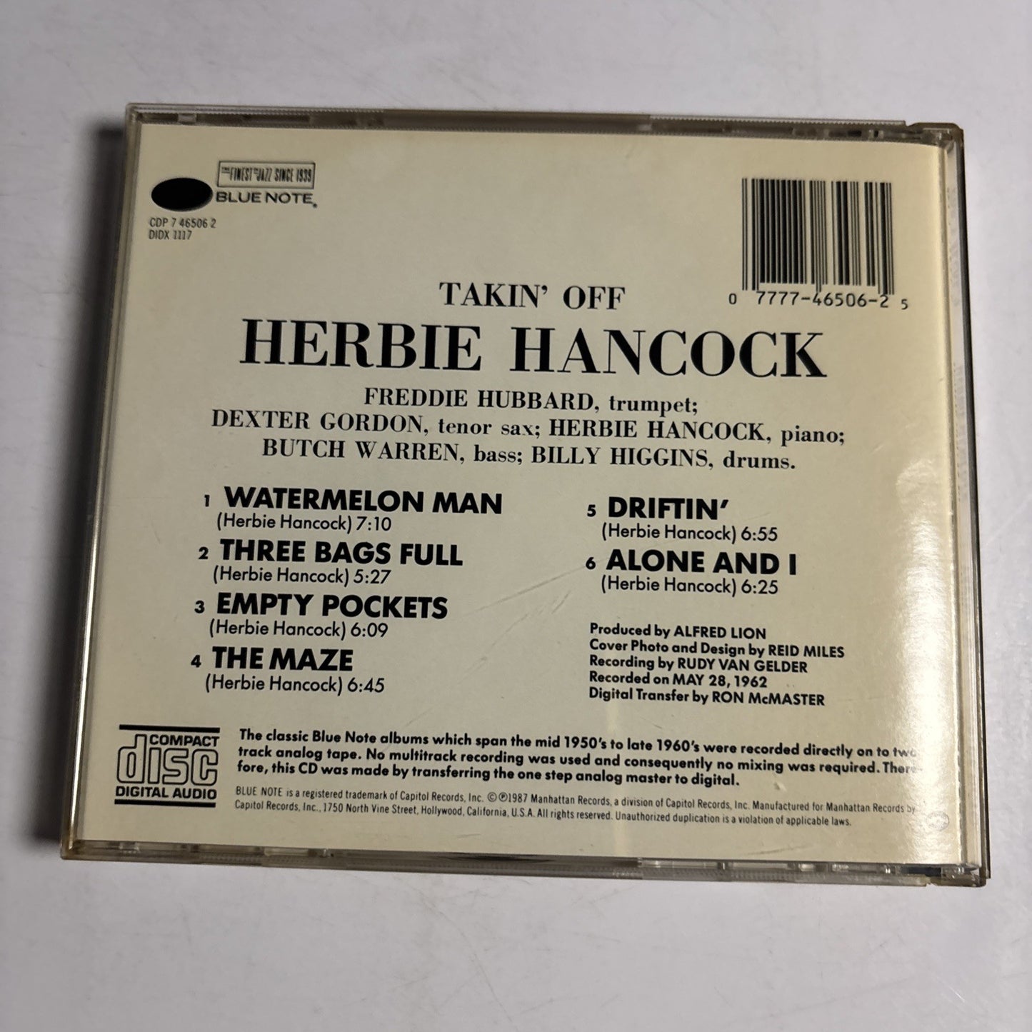 Herbie Hancock – Takin' Off (CD, 1995)  CDP 7 46506 2