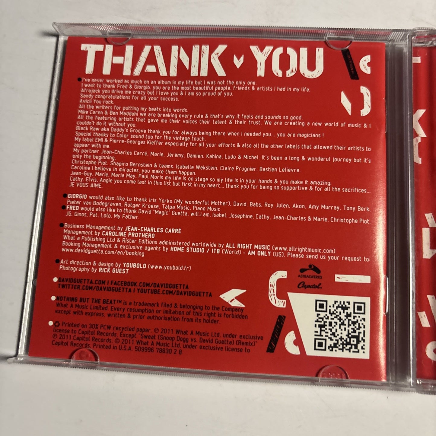 David Guetta – Nothing But The Beat (CD, 2011) US 509996 78830 2 8