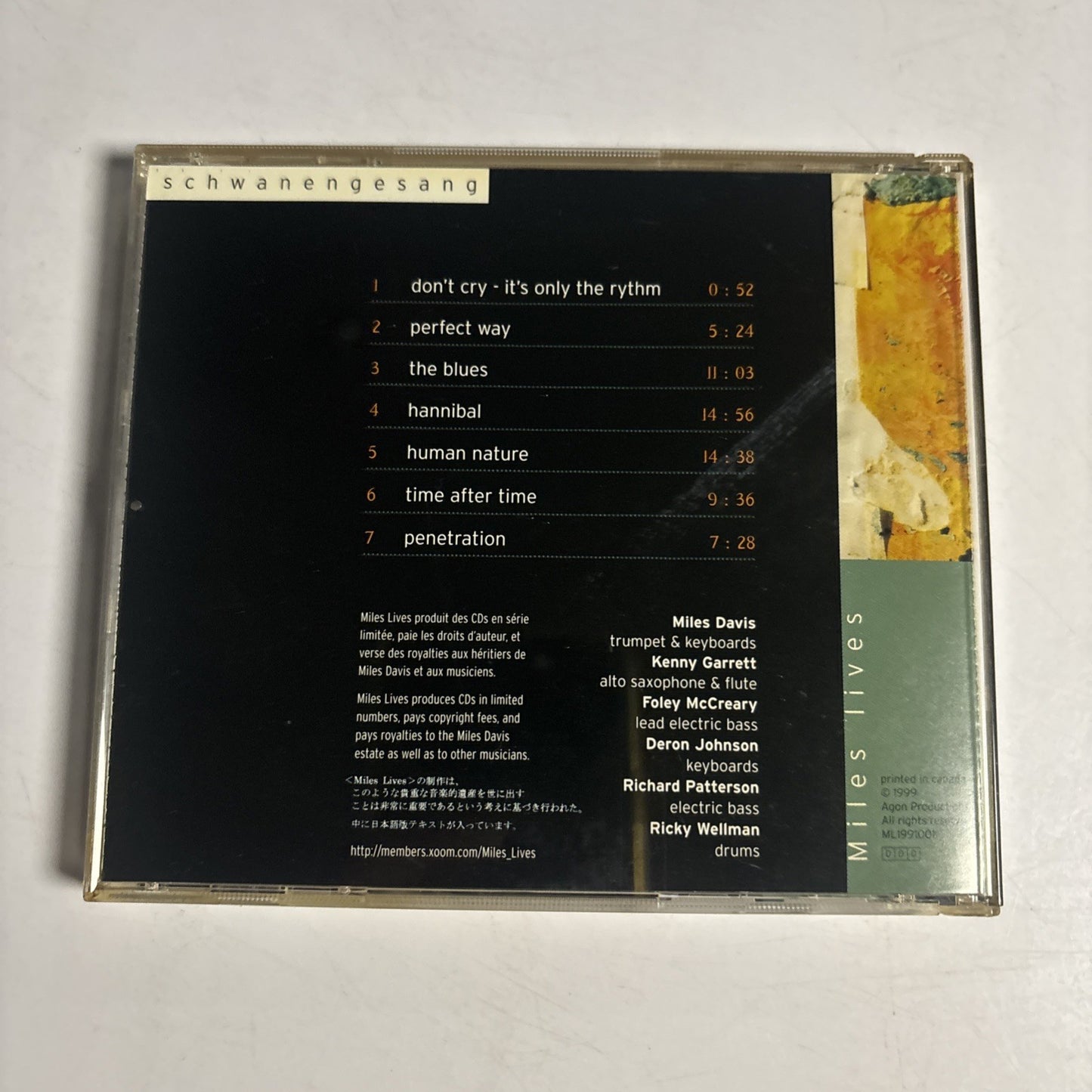 Miles Davis – Schwanengesang (CD, 1999) Canada ML1991001