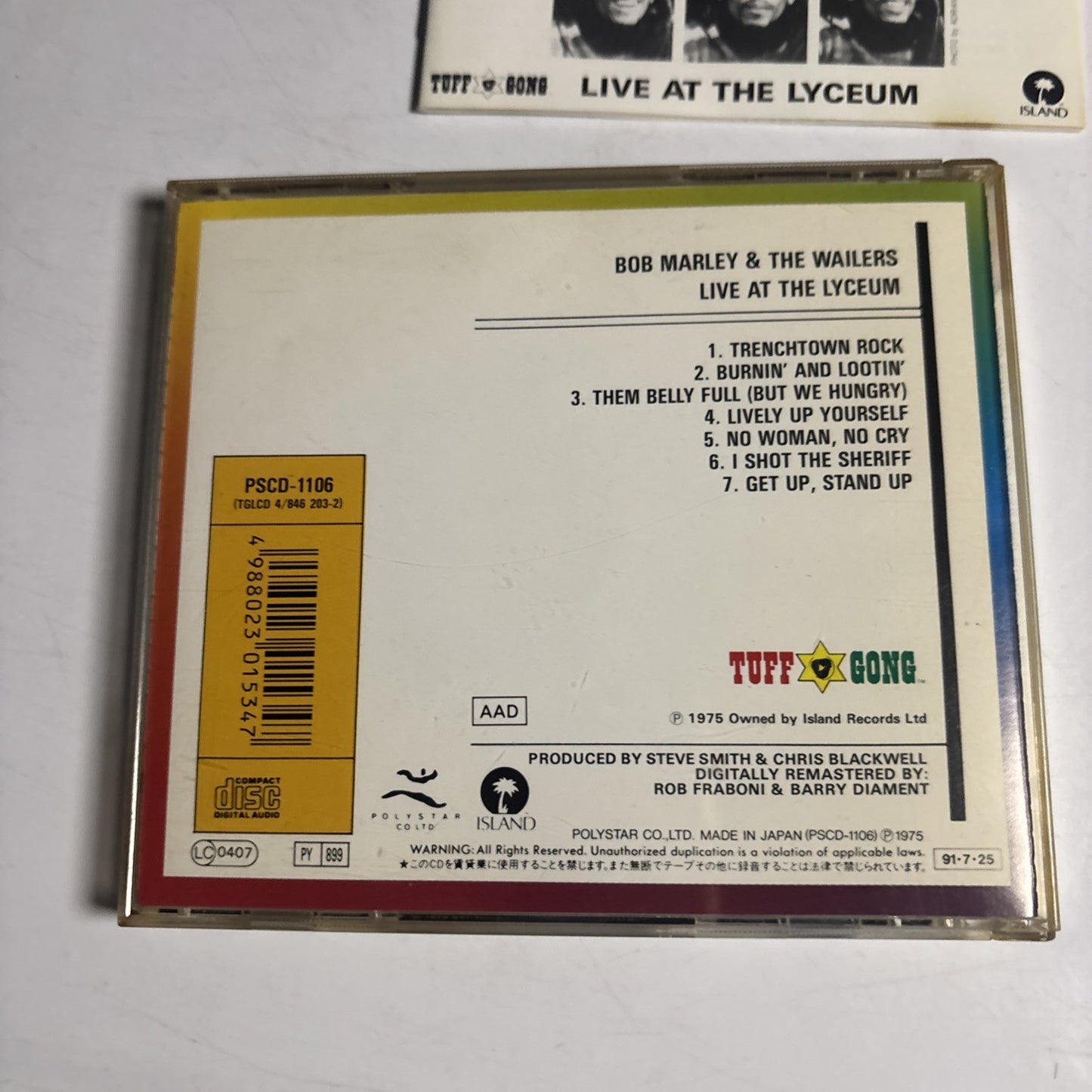 Bob Marley & The Wailers – Live! (CD, 1991) Japan PSCD-1106