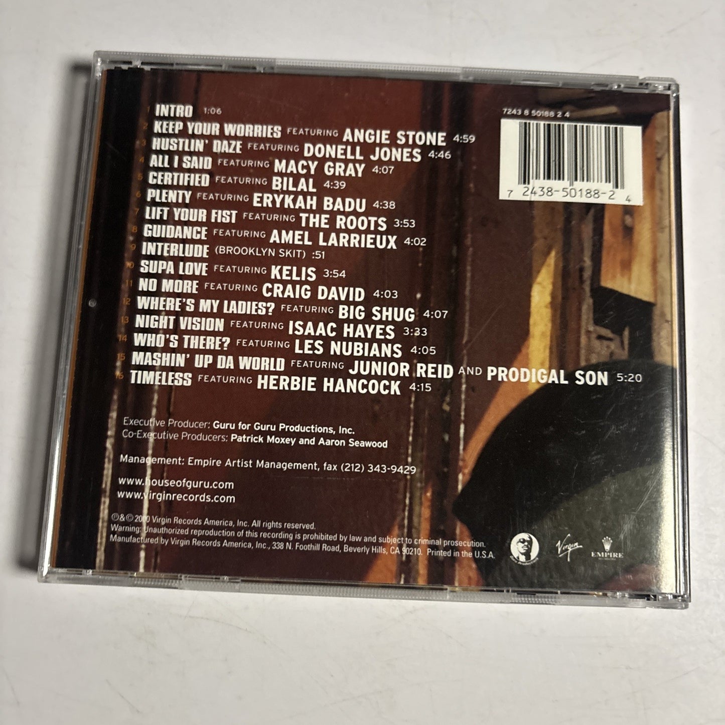 Guru – Guru's Jazzmatazz (Streetsoul) (CD, 2000) US 7243 8 50188 2 4