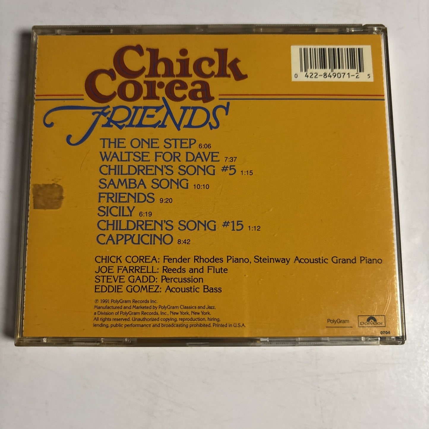 Chick Corea – Friends (CD, 1991) US 849 071-2