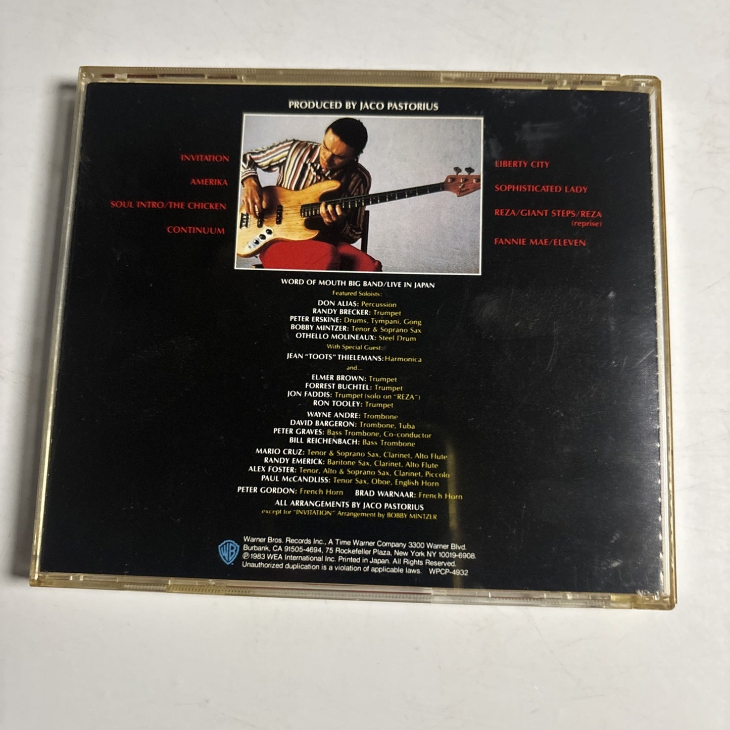 Jaco Pastorius – Invitation (CD, 1992) Japan WPCP-4932