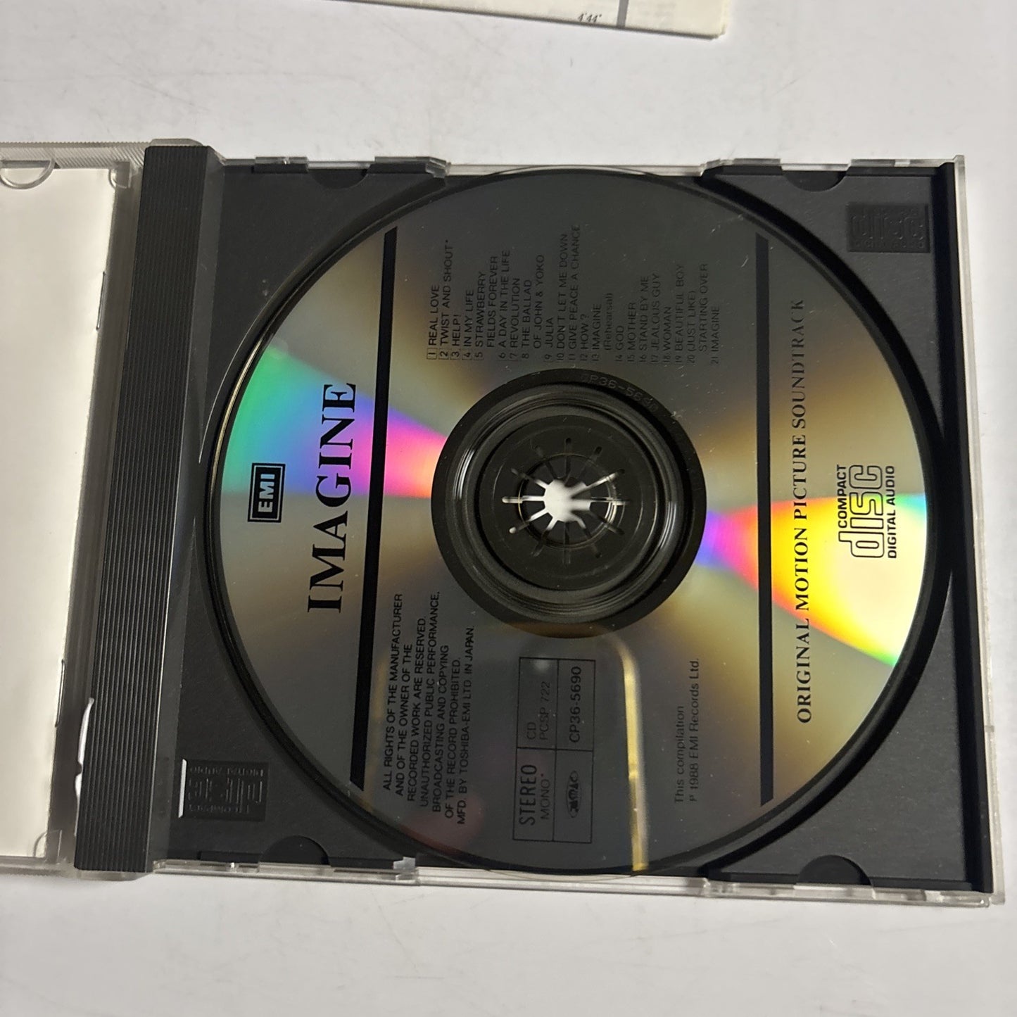 John Lennon – Imagine - Music From The Motion Picture (CD, 1988) Japan CP36-5690
