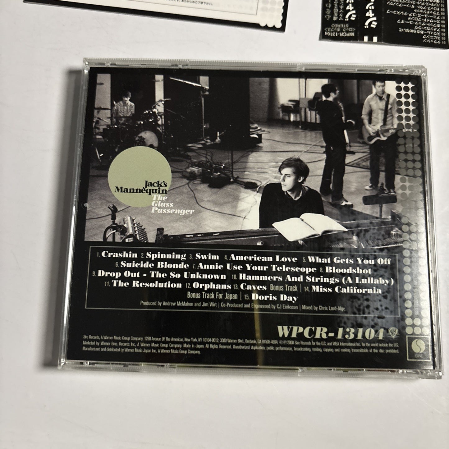 Jack's Mannequin – The Glass Passenger (CD, 2008) Japan Bonus Track Obi