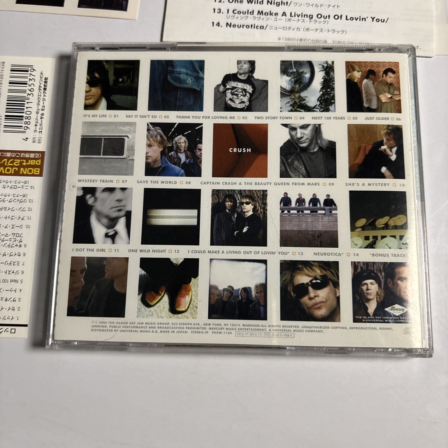 Bon Jovi – Crush (CD, 2000) Japan Bonus Track Obi Sticker PHCW 1100