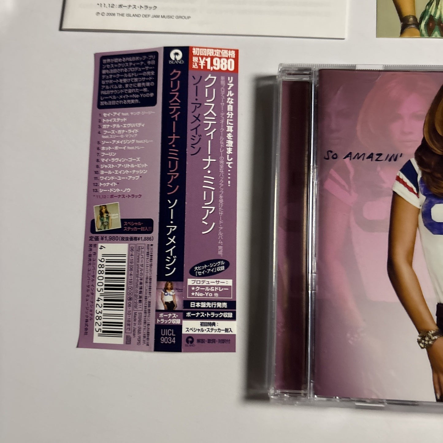 Christina Milian – So Amazin' (CD, 2006) Japan Bonus Track Obi Sticker UICL-9034