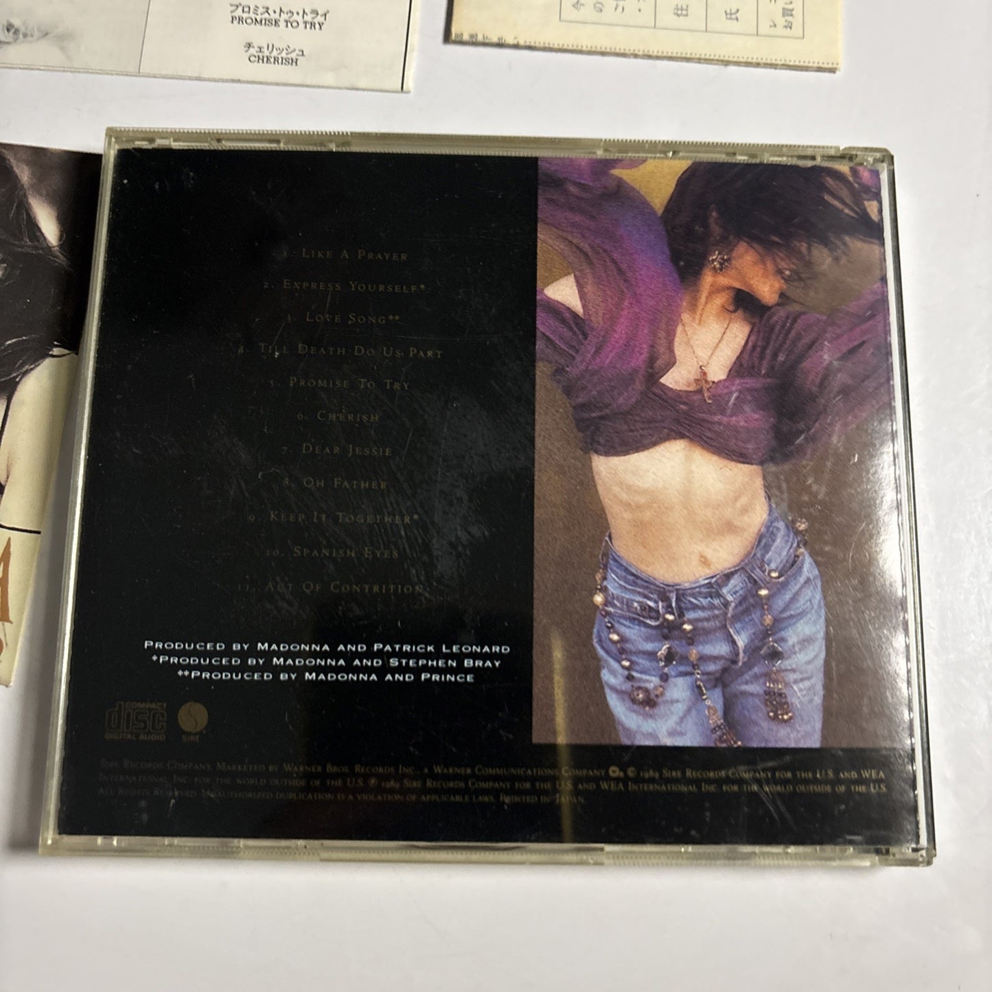 Madonna – Like A Prayer (CD, 1989) Japan Sticker 22P2-2650