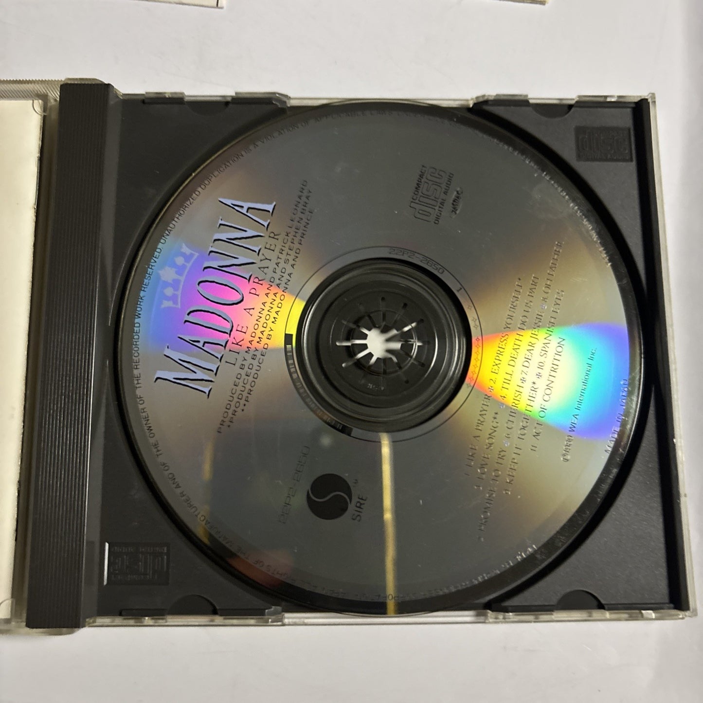 Madonna – Like A Prayer (CD, 1989) Japan Sticker 22P2-2650