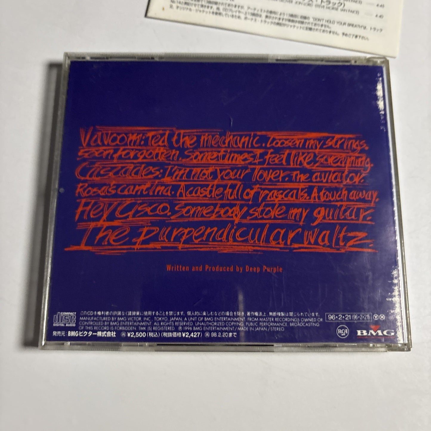 Deep Purple – Purpendicular (CD, 1996) Japan Bonus Track BVCP-913